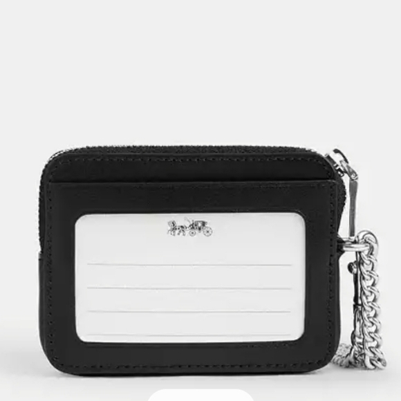 Coach Zip Card Case With  Heart Bolt Print - Picture 2 of 14